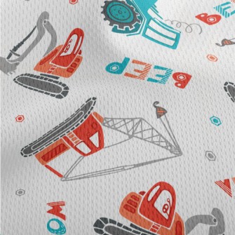 Excavator Crane Truck Athletic Mesh Flat Back