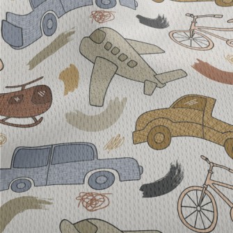Retro Cars And Planes Athletic Mesh Flat Back