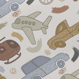 Retro Cars And Planes Twill