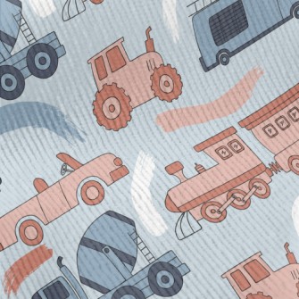 Car Train Cement Truck Standard Corduroy