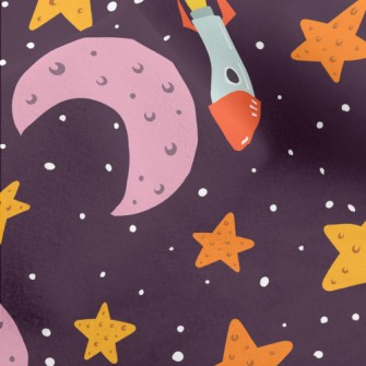 Star Moon Rocket Micro Fleece