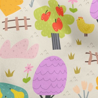 Cute Farm Chicken Micro Fleece