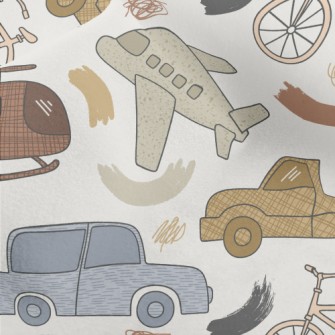 Retro Cars And Planes Micro Fleece