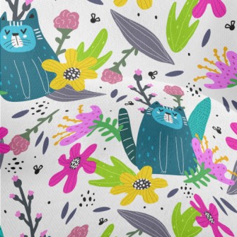 Fun Forest Kitten Lightweight Performance Linen