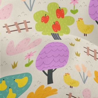 Cute Farm Chicken Lightweight Performance Linen