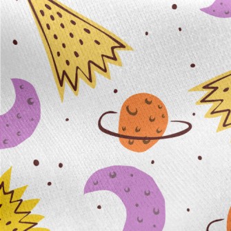 Moon Meteor Planet Jersey Backed Fleece