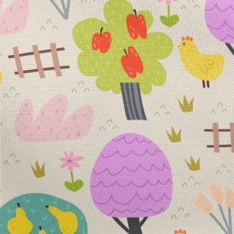 Cute Farm Chicken Pongee