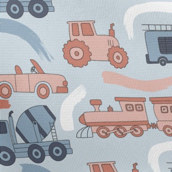 Car Train Cement Truck Pongee