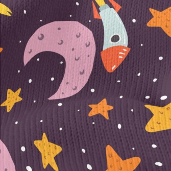 Star Moon Rocket Stretch Jersey
