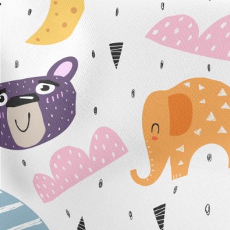 Smiling Elephant Big Bear Lightweight Cotton Poplin