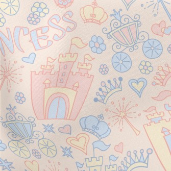 Beautiful Fairytale Castle Lightweight Cotton Poplin