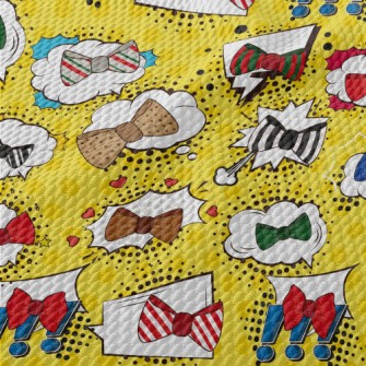 Colorful Bow Design Birdseye Piqué