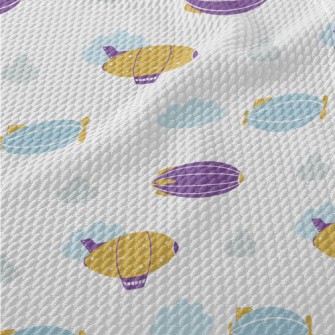 Cute Flying Ship Birdseye Piqué