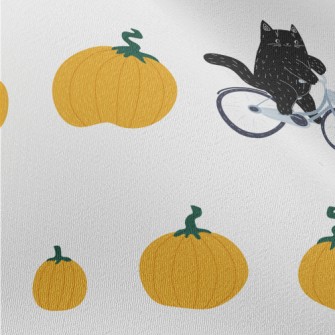 Black Cat And The Giant Pumpki Chiffon