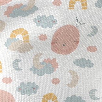 Smiley Moon Rainbow Waterproof Canvas