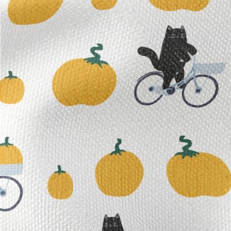 Black Cat And The Giant Pumpki Waterproof Canvas