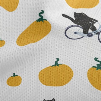 Black Cat And The Giant Pumpki Athletic Mesh Flat Back