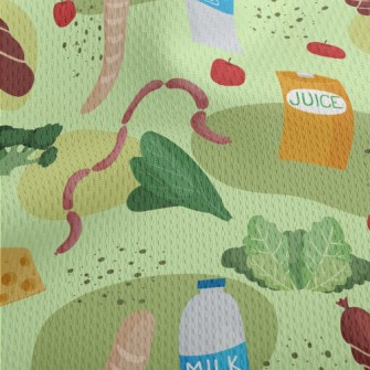 Nutritious Vegetables And Meat Athletic Mesh Flat Back