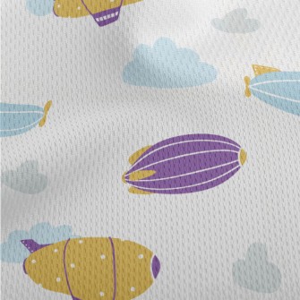 Cute Flying Ship Athletic Mesh Flat Back