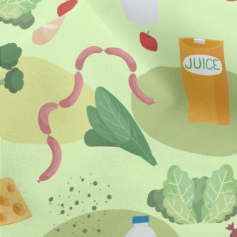 Nutritious Vegetables And Meat Micro Fleece