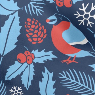 Bullfinch With Berries Micro Fleece