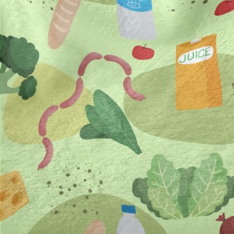 Nutritious Vegetables And Meat Minky