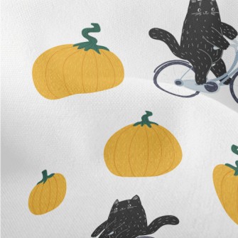 Black Cat And The Giant Pumpki Lightweight Performance Linen