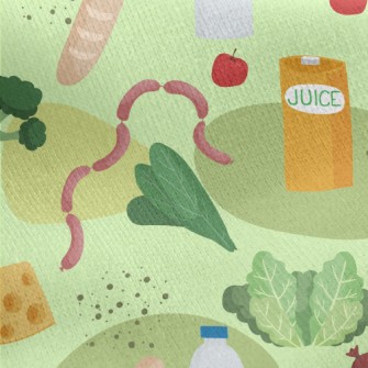 Nutritious Vegetables And Meat Jersey Backed Fleece