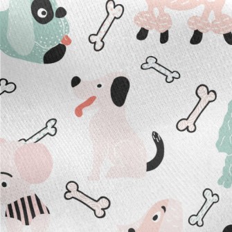 Lively Two-color Puppy Jersey Backed Fleece