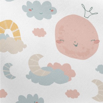 Smiley Moon Rainbow Pongee