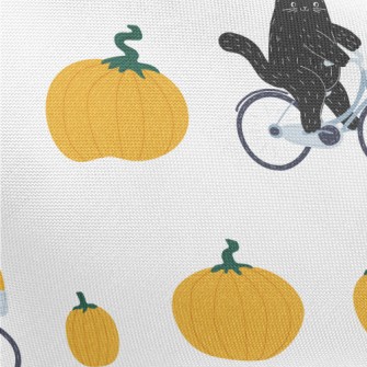 Black Cat And The Giant Pumpki Pongee