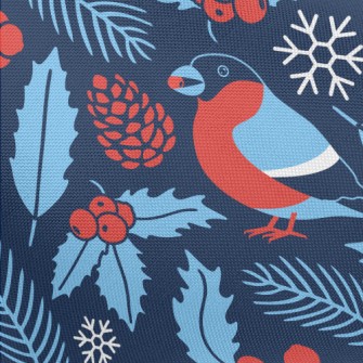 Bullfinch With Berries Pongee