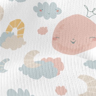 Smiley Moon Rainbow Stretch Jersey