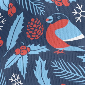 Bullfinch With Berries Stretch Jersey