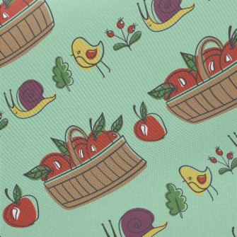 Little Snail Taking A Walk Midweight Cotton Poplin