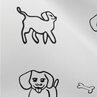 Simple Hand Drawn Puppy Chiffon