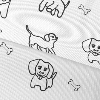 Simple Hand Drawn Puppy Waterproof Oxford