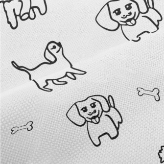 Simple Hand Drawn Puppy Performance Linen