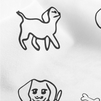 Simple Hand Drawn Puppy Micro Fleece