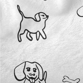 Simple Hand Drawn Puppy Minky