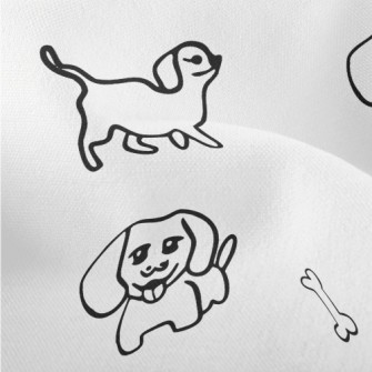 Simple Hand Drawn Puppy Lightweight Performance Linen