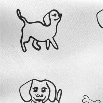 Simple Hand Drawn Puppy Jersey Backed Fleece