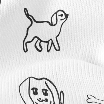 Simple Hand Drawn Puppy Stretch Jersey