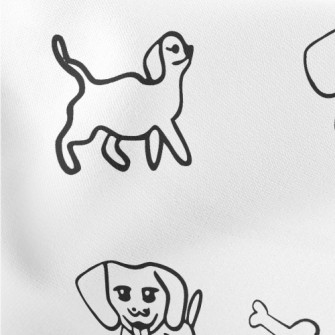 Simple Hand Drawn Puppy Lightweight Cotton Poplin
