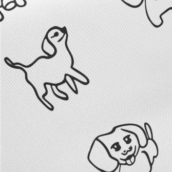 Simple Hand Drawn Puppy Midweight Cotton Poplin