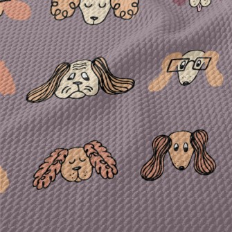 Hand Drawn Naughty Puppy Birdseye Piqué