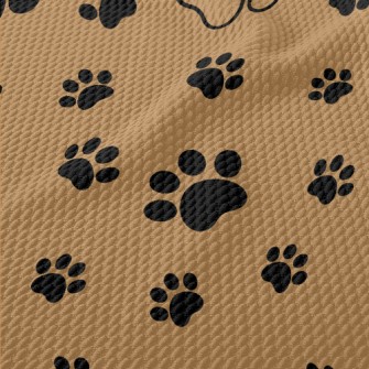 Irregular Dog Paw Print Birdseye Piqué