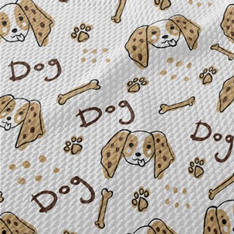 Funny Puppy Doodle Birdseye Piqué