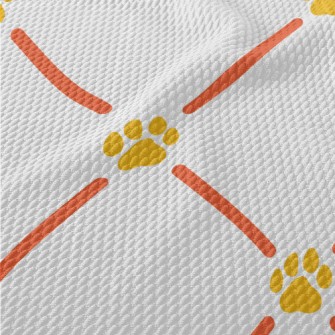 Dog Paw Print Diamond Birdseye Piqué