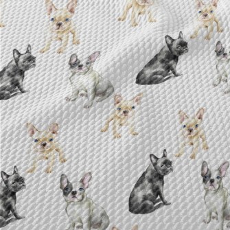 French Bulldogs Of Different C Birdseye Piqué